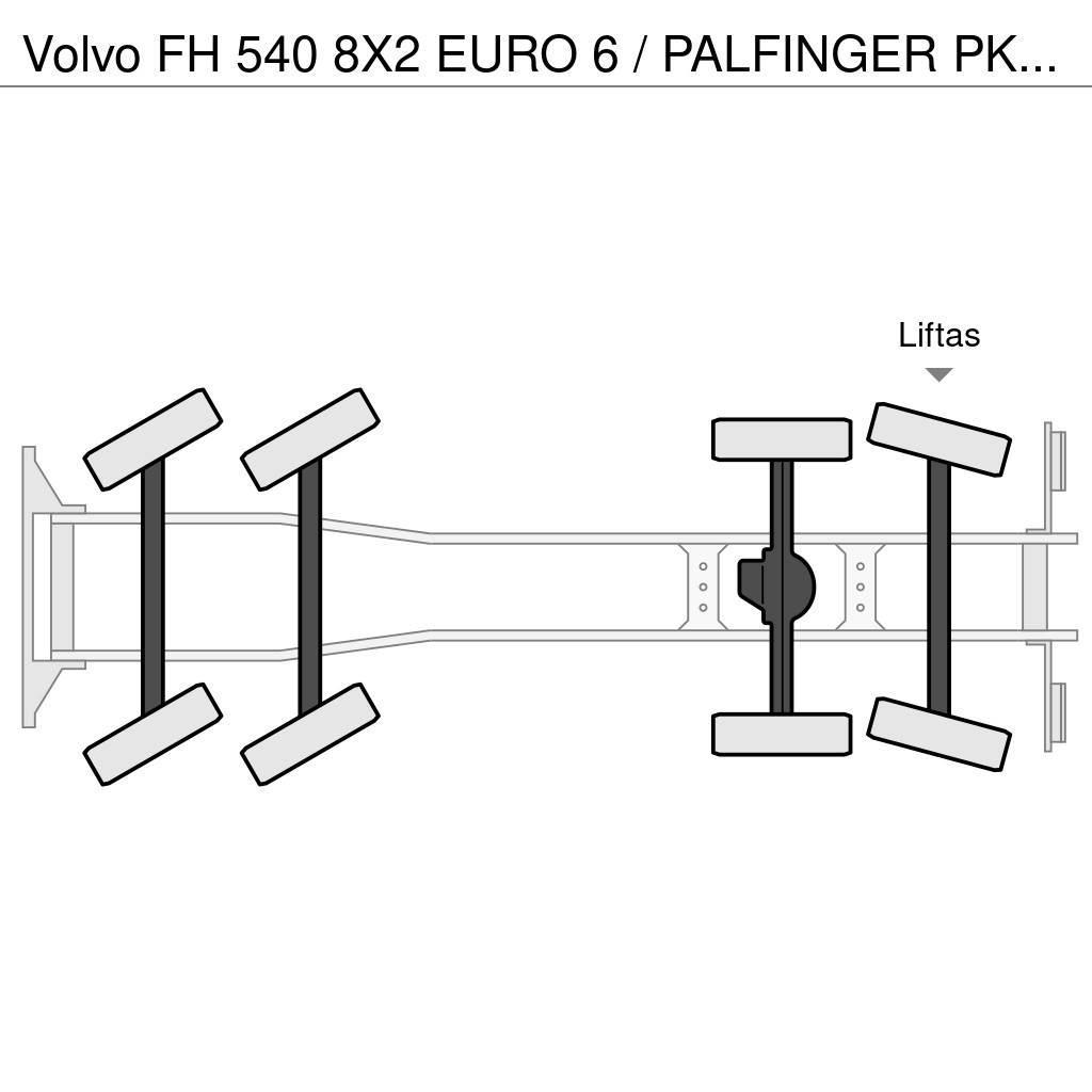 Volvo FH 540 8X2 EURO 6 / PALFINGER PK 92002 KRAAN + FLY Platformas/izkraušana no sāniem
