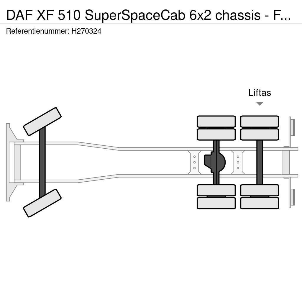 DAF XF 510 SuperSpaceCab 6x2 chassis - Full air - AS T Šasija ar kabīni