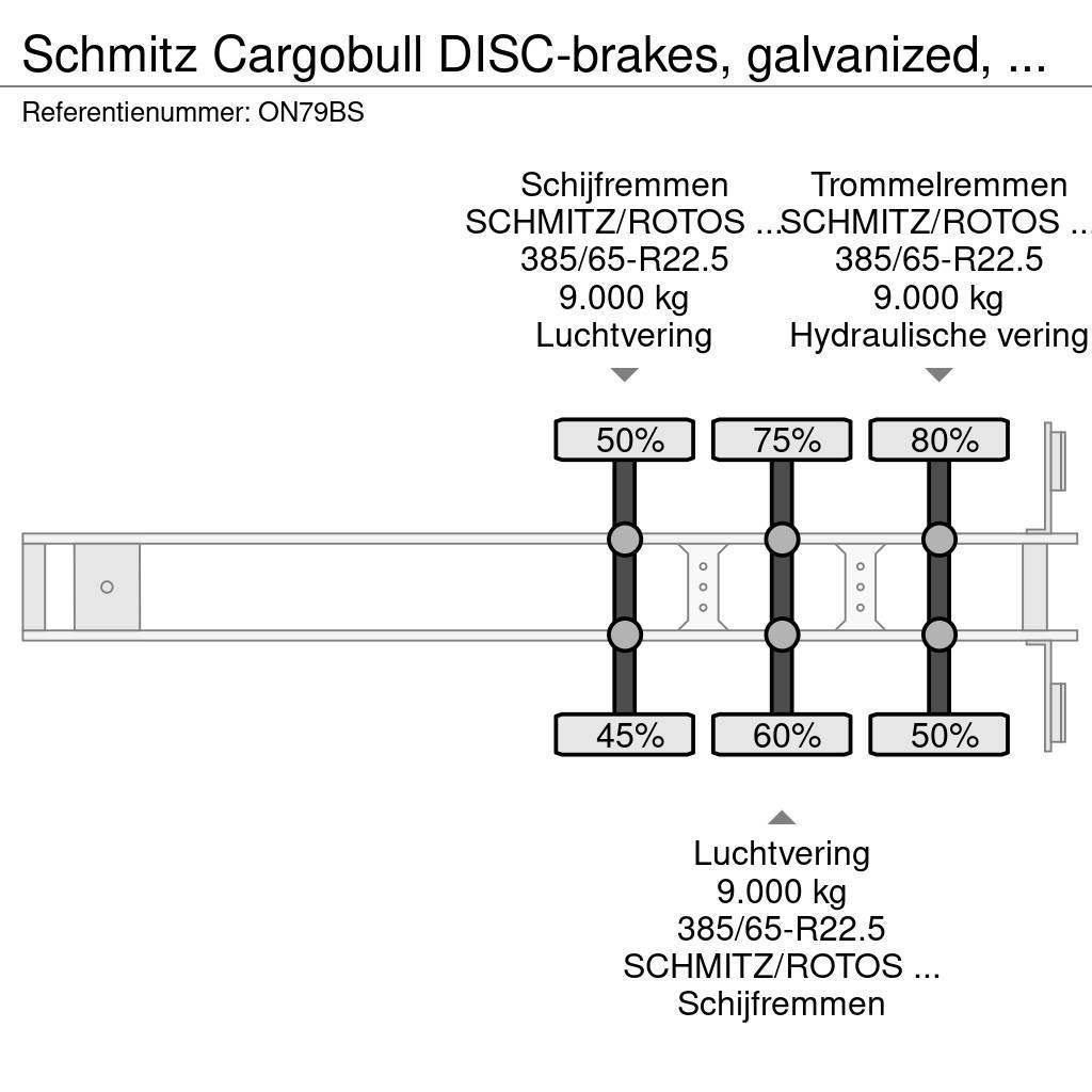Schmitz Cargobull DISC-brakes, galvanized, Huckepack, timberstakes, Tents puspiekabes