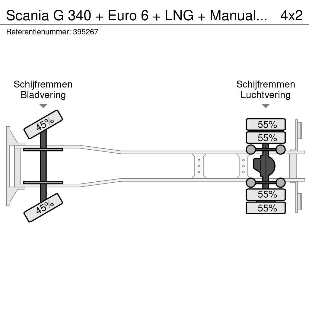 Scania G 340 + Euro 6 + LNG + Manual+BDF Šasija ar kabīni
