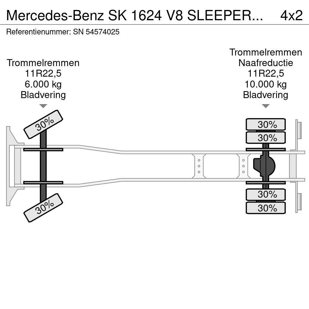 Mercedes-Benz SK 1624 V8 SLEEPERCAB WITH OPEN BOX (ZF-MANUAL GEA Platformas/izkraušana no sāniem