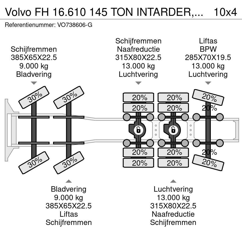 Volvo FH 16.610 145 TON INTARDER, HYDRAULIC, 10X4, EURO Vilcēji