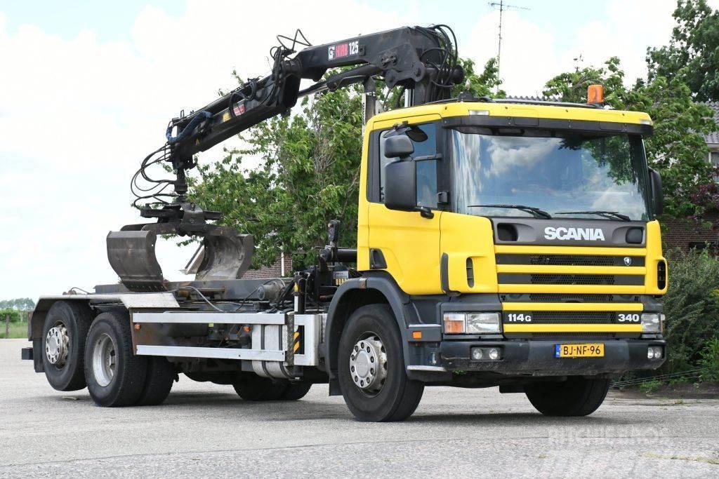 Scania R114-340 6x2 !!KRAAN/CONTAINER/KABEL!!MANUELL!! Treileri ar āķi