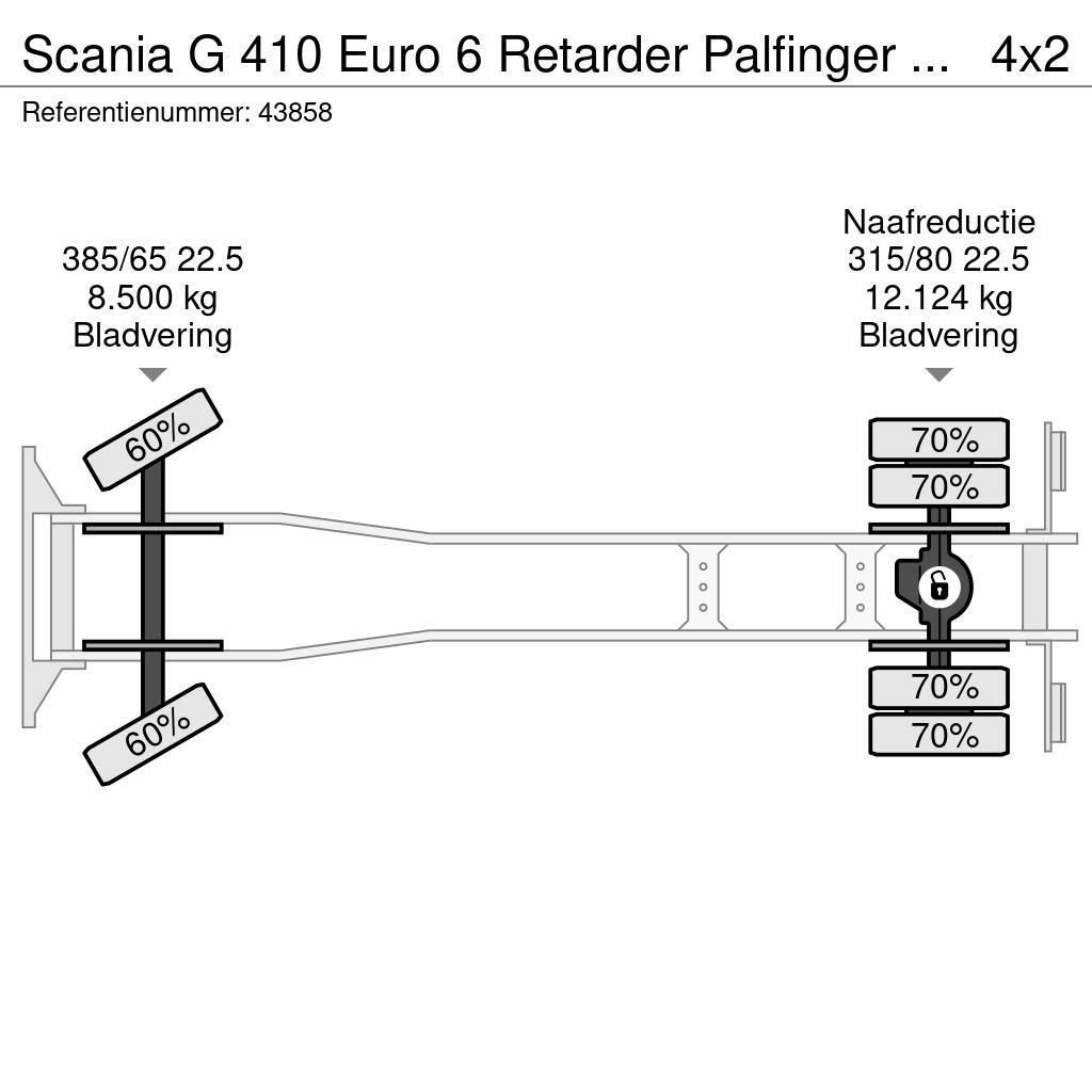 Scania G 410 Euro 6 Retarder Palfinger 15 Ton haakarmsyst Treileri ar āķi