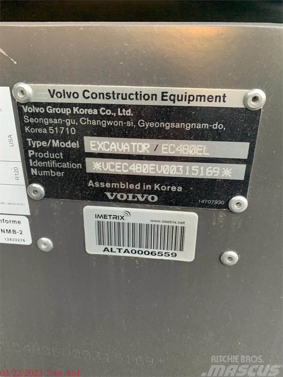 Volvo EC480EL Kāpurķēžu ekskavatori