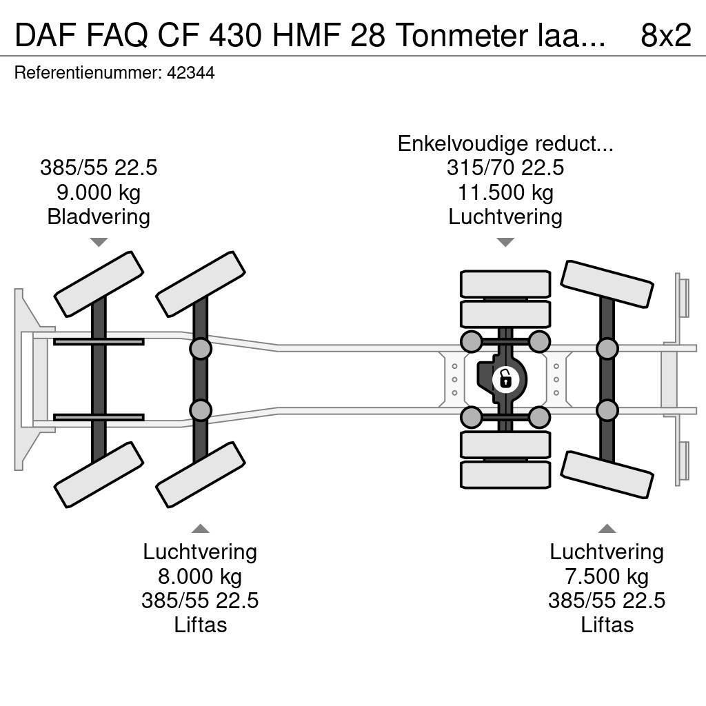 DAF FAQ CF 430 HMF 28 Tonmeter laadkraan Treileri ar āķi