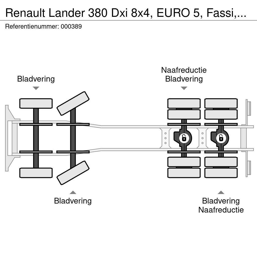 Renault Lander 380 Dxi 8x4, EURO 5, Fassi, Remote, Steel S Platformas/izkraušana no sāniem