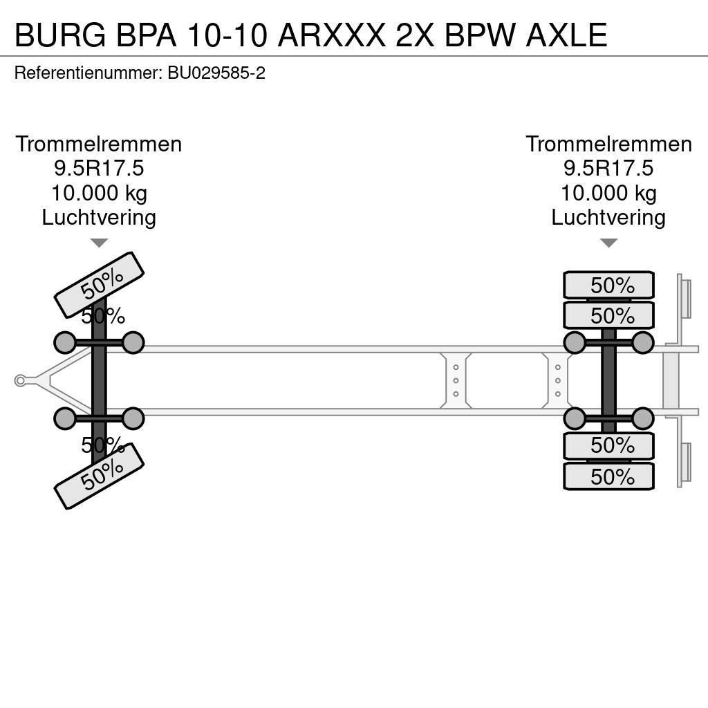 Burg BPA 10-10 ARXXX 2X BPW AXLE Nomontējamie treileri