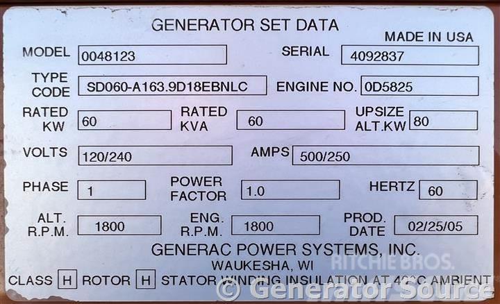 Generac 60 kW - JUST ARRIVED Dīzeļģeneratori