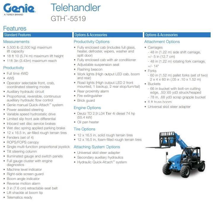 Genie GTH-5519 Teleskopiskie manipulatori