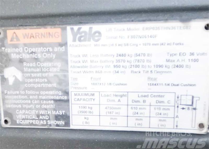 Yale ERP035TH Elektriskie iekrāvēji