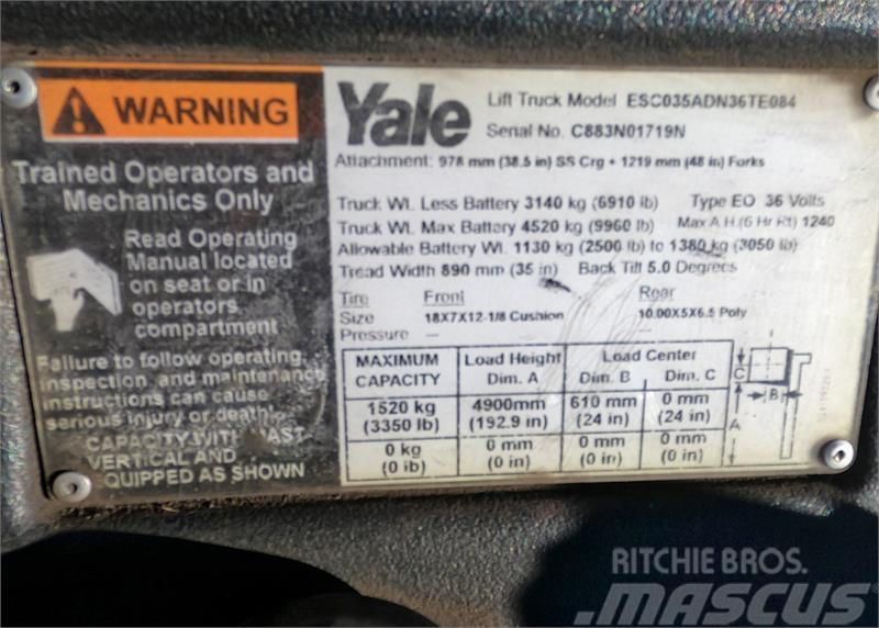 Yale ESC035AC Elektriskie iekrāvēji