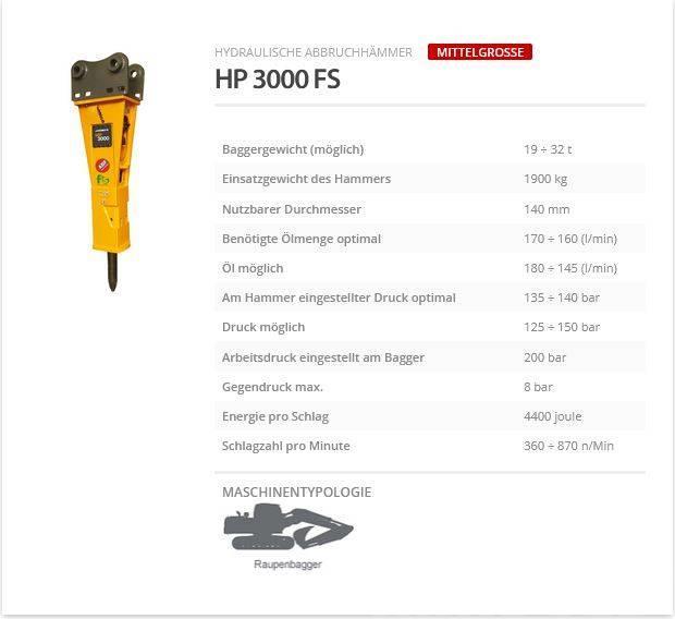Indeco HP 3000 FS Āmuri/Drupinātāji