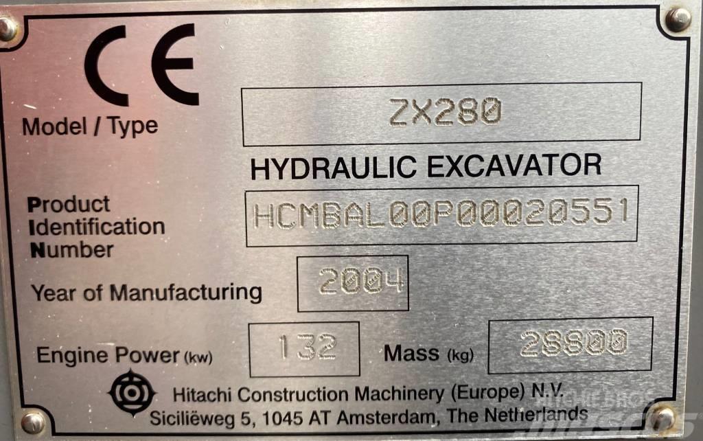 Hitachi ZX 280 LC Kāpurķēžu ekskavatori