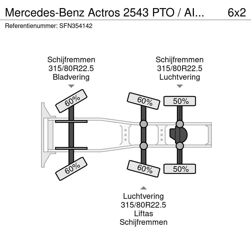 Mercedes-Benz Actros 2543 PTO / AIRCO / LIFTAS + STUURAS Vilcēji