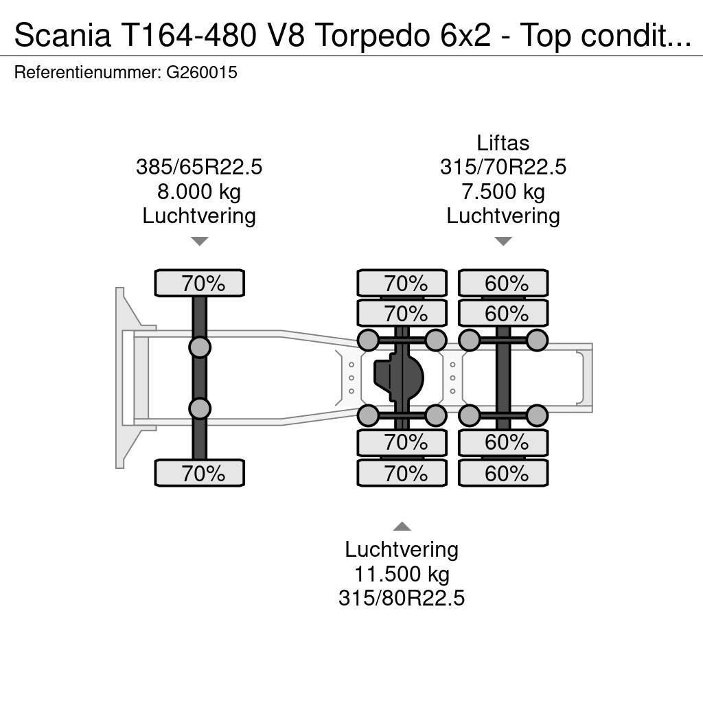 Scania T164-480 V8 Torpedo 6x2 - Top condition - Full spe Vilcēji