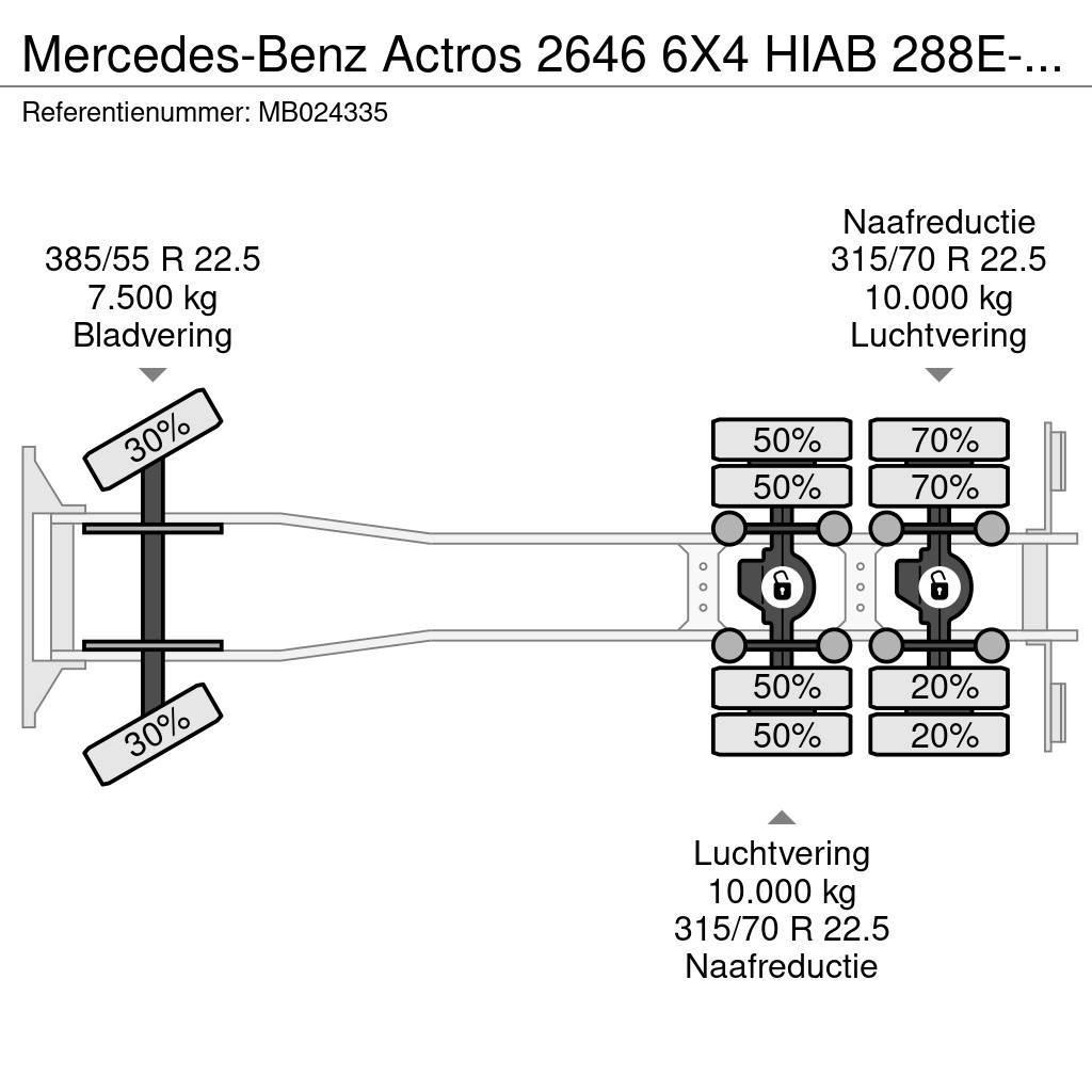 Mercedes-Benz Actros 2646 6X4 HIAB 288E-6 HiPro + FLYJIB 70X + R Platformas/izkraušana no sāniem