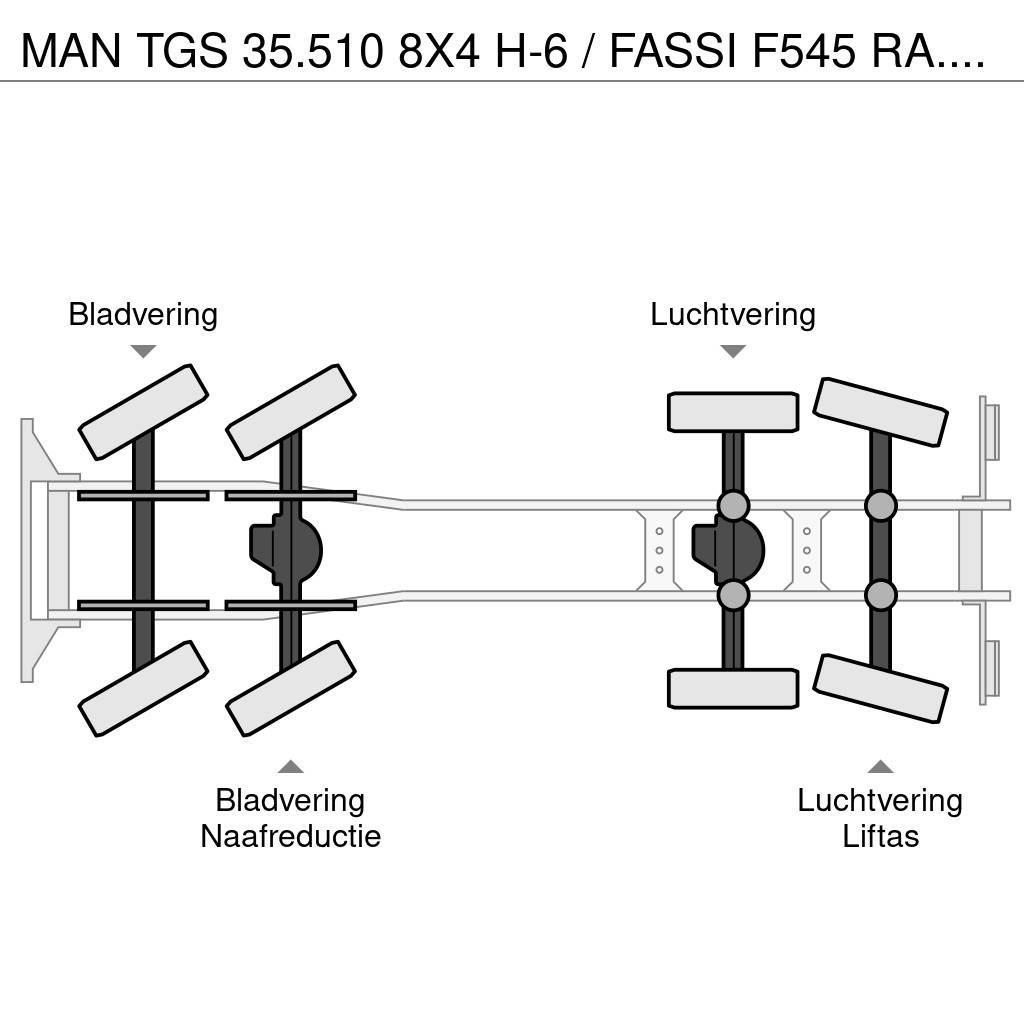MAN TGS 35.510 8X4 H-6 / FASSI F545 RA.2.27 + FLY JIB Treileri ar āķi