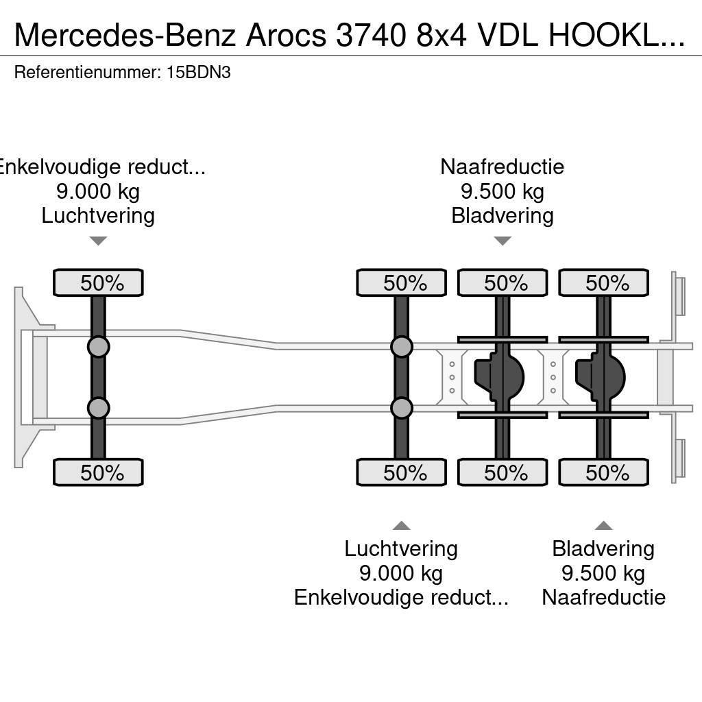 Mercedes-Benz Arocs 3740 8x4 VDL HOOKLIFT! TOP!HAAKARM/CONTAINER Treileri ar āķi