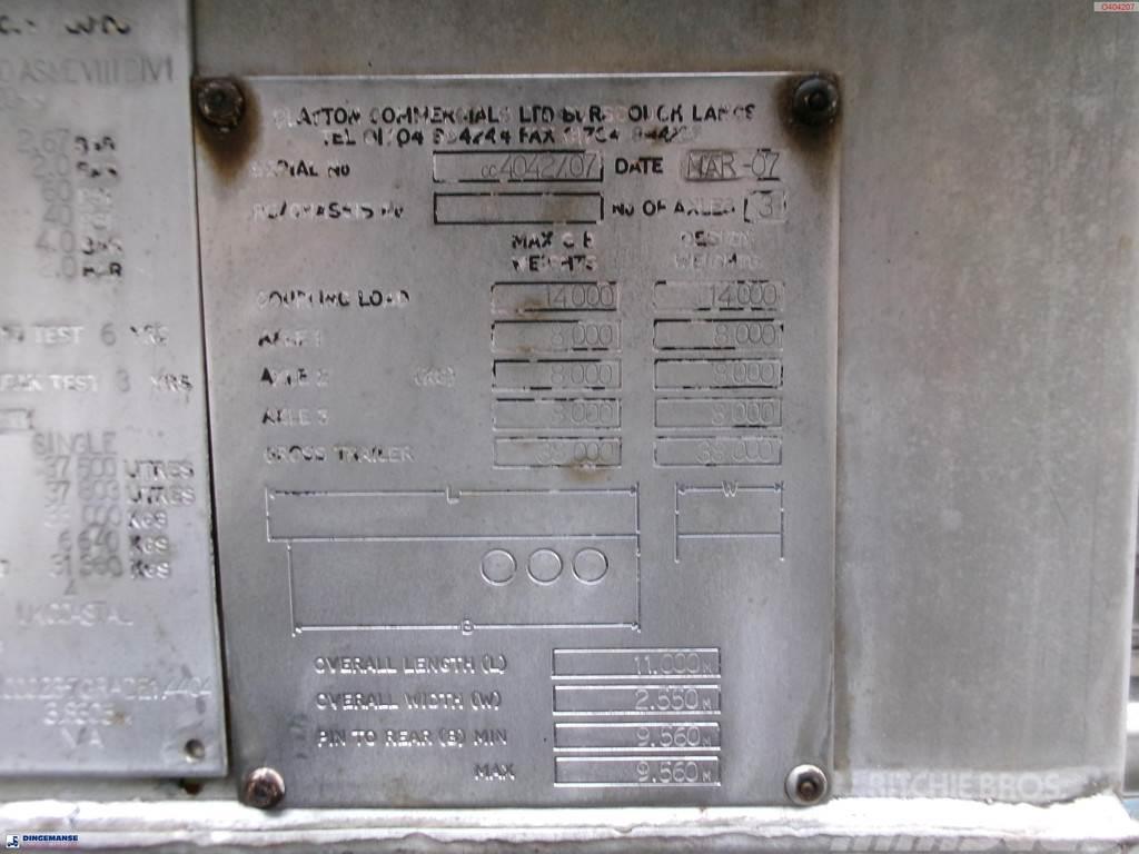  Clayton Chemical tank inox 37.5 m3 / 1 comp Autocisternas