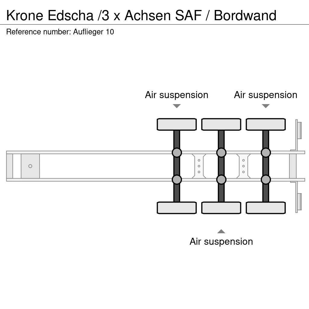 Krone Edscha /3 x Achsen SAF / Bordwand Tents puspiekabes