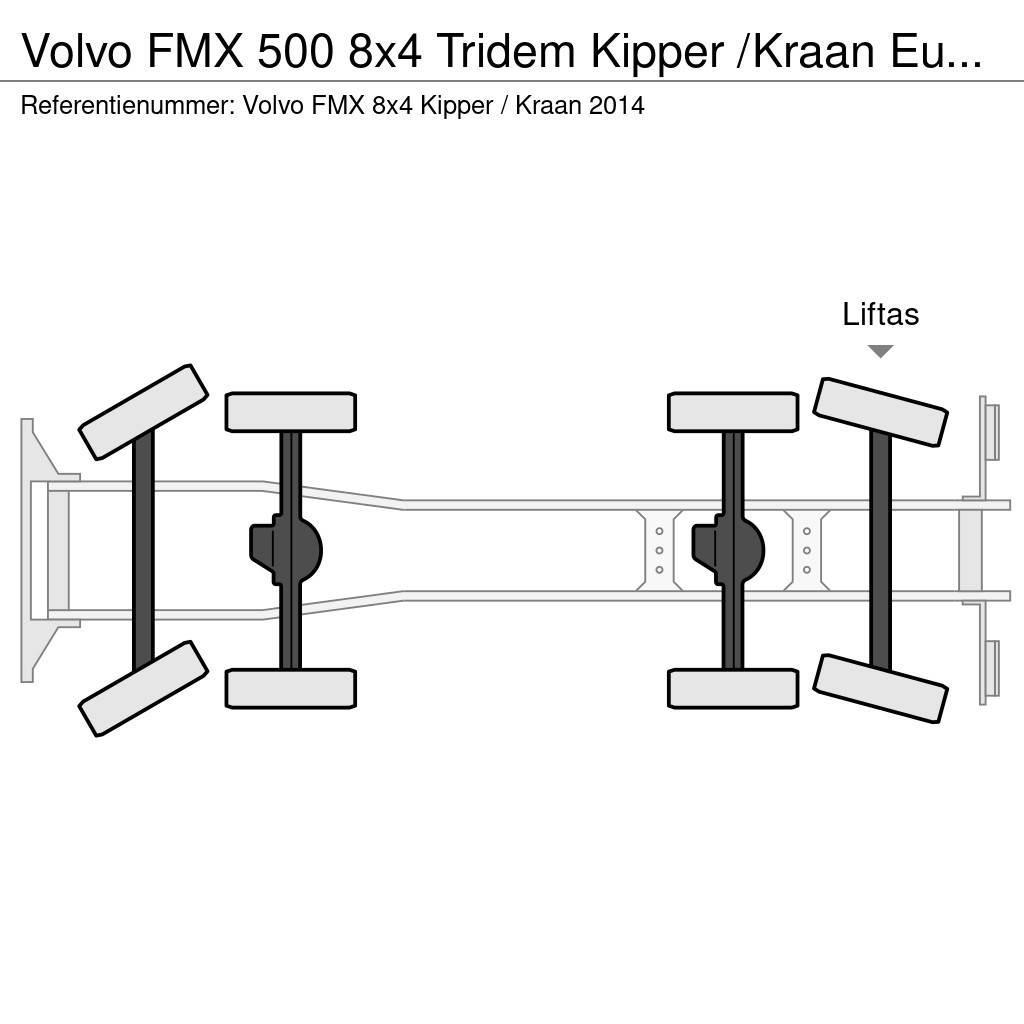 Volvo FMX 500 8x4 Tridem Kipper /Kraan Euro 6 Pašizgāzējs