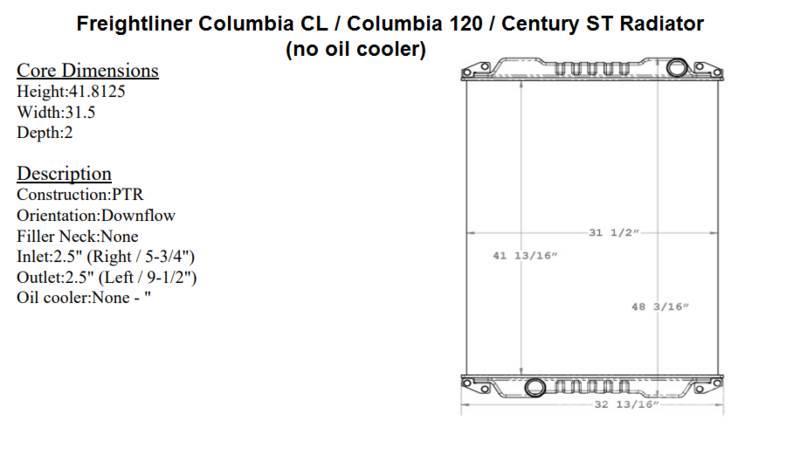 Freightliner Columbia 120 Radiatori