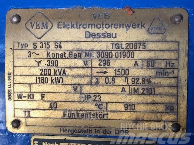  200 kVA VEM Type S315 S4 TGL20675 Generator Citi ģeneratori
