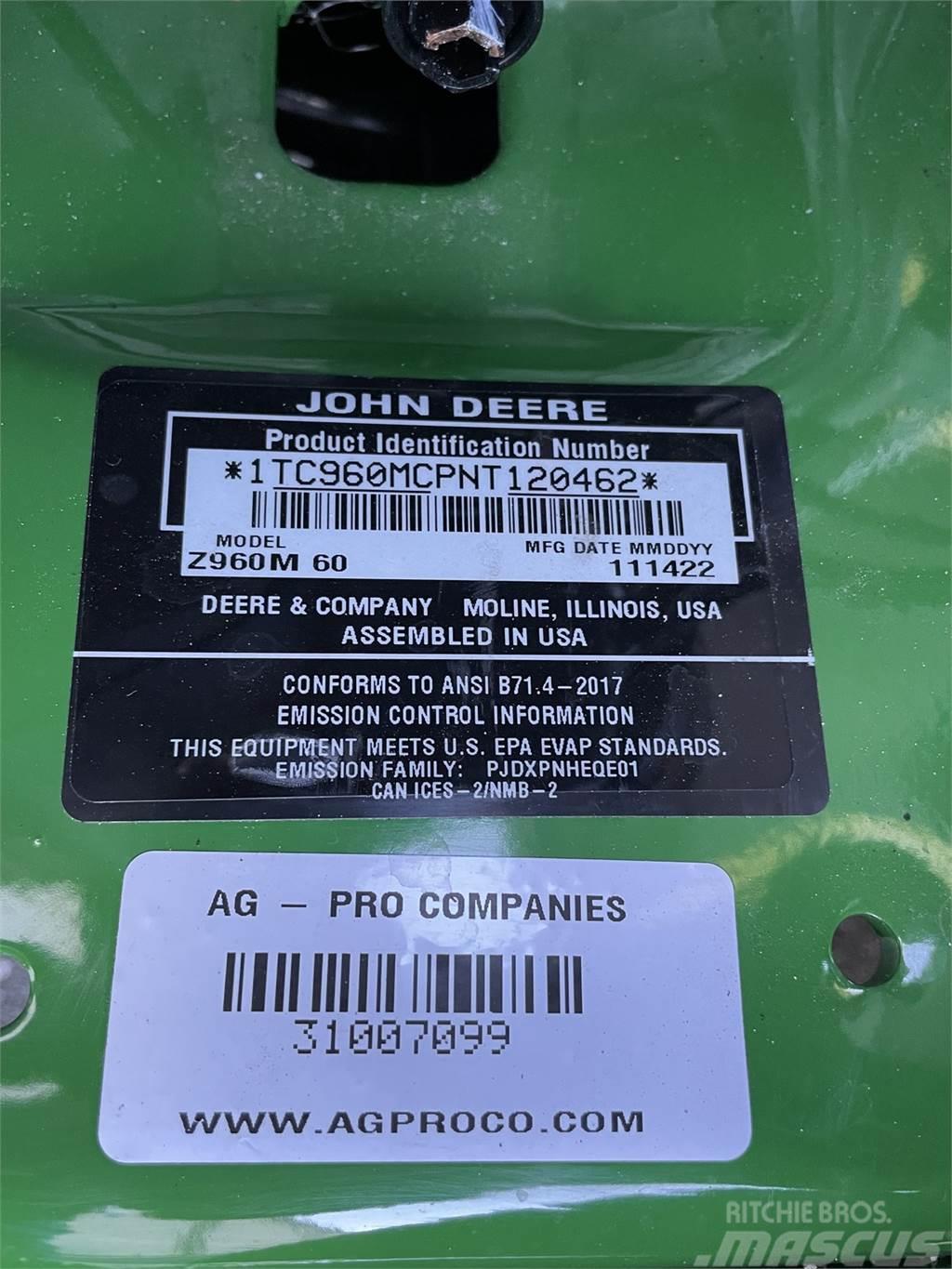 John Deere Z960M Nulles pagrieziena zāles pļāvēji