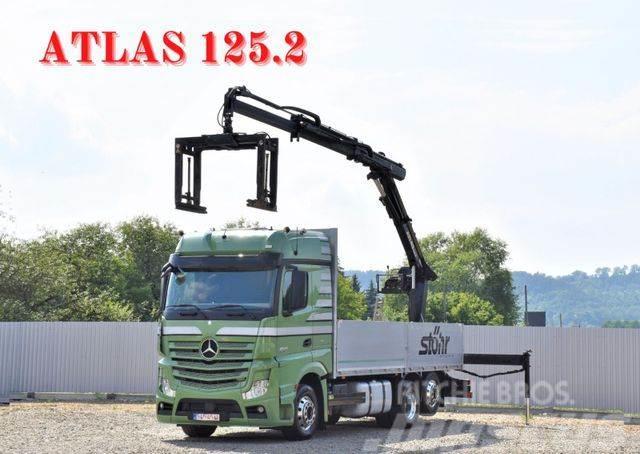 Mercedes-Benz Actros 2545 Pritsche 6,60m + ATLAS 125.2 Smagās mašīnas ar celtni