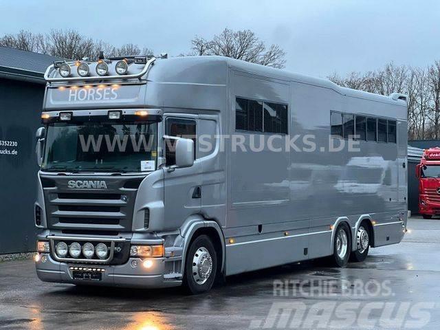 Scania R500 V8 Pferdetransporter Pop Out Roelofsen Auf. Dzīvnieku pārvadāšanas transports