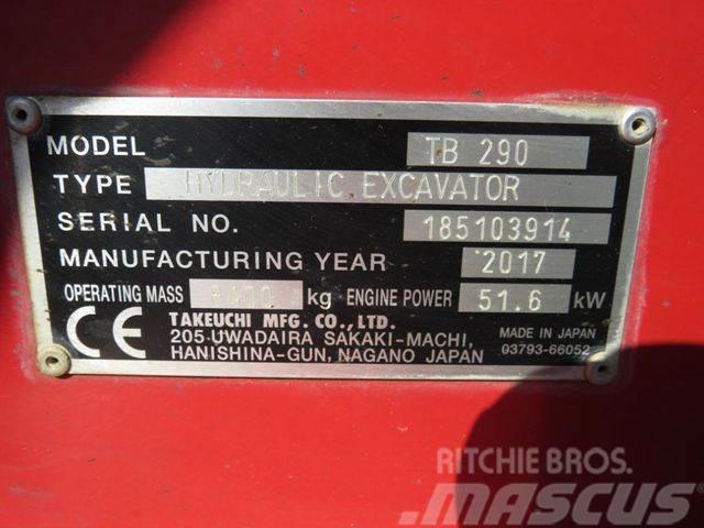 Takeuchi TB 290 Minibagger Powertilt+Löffel nur 2041,5h Mini ekskavatori < 7 t