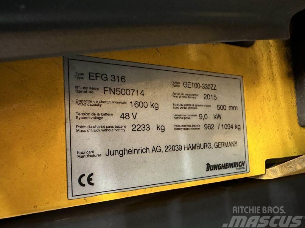 Jungheinrich EFG 316 - FREIHUB-Mast !!! Elektriskie iekrāvēji