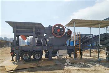 Liming 100-200tph mobile jaw crusher with screen & hopper