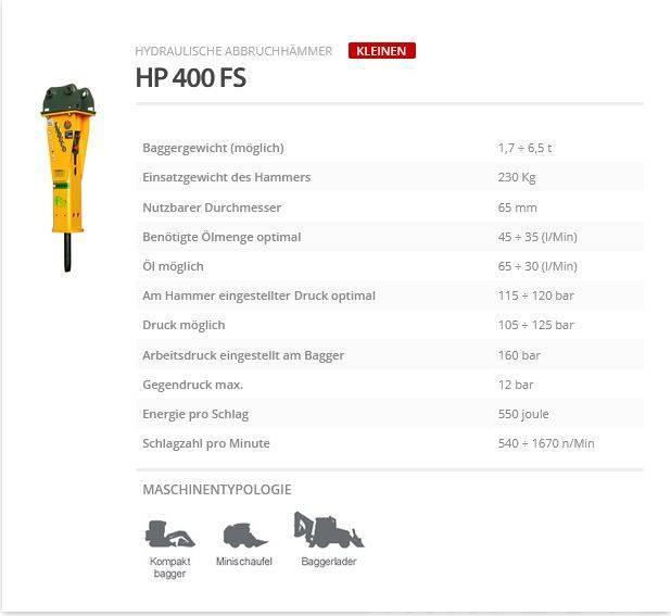 Indeco HP 400 FS Āmuri/Drupinātāji