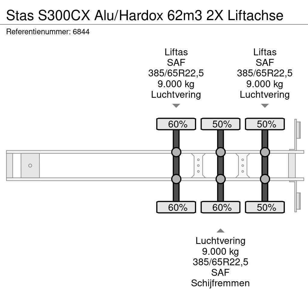 Stas S300CX Alu/Hardox 62m3 2X Liftachse Piekabes pašizgāzēji