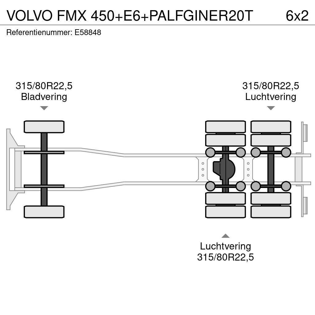 Volvo FMX 450+E6+PALFGINER20T Smagās mašīnas ar konteineriem