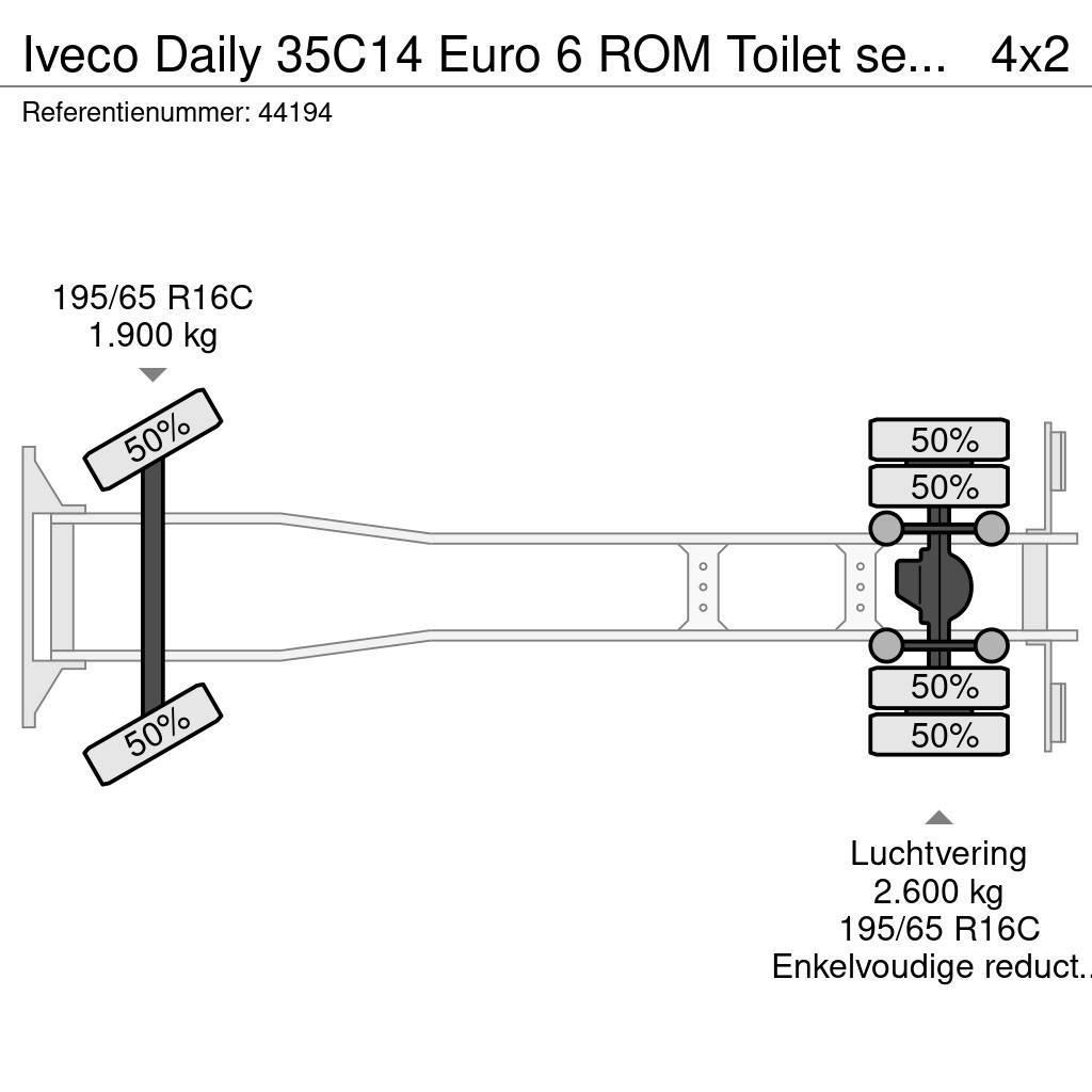 Iveco Daily 35C14 Euro 6 ROM Toilet servicewagen Kombinētās vakumsūkņa mašīnas