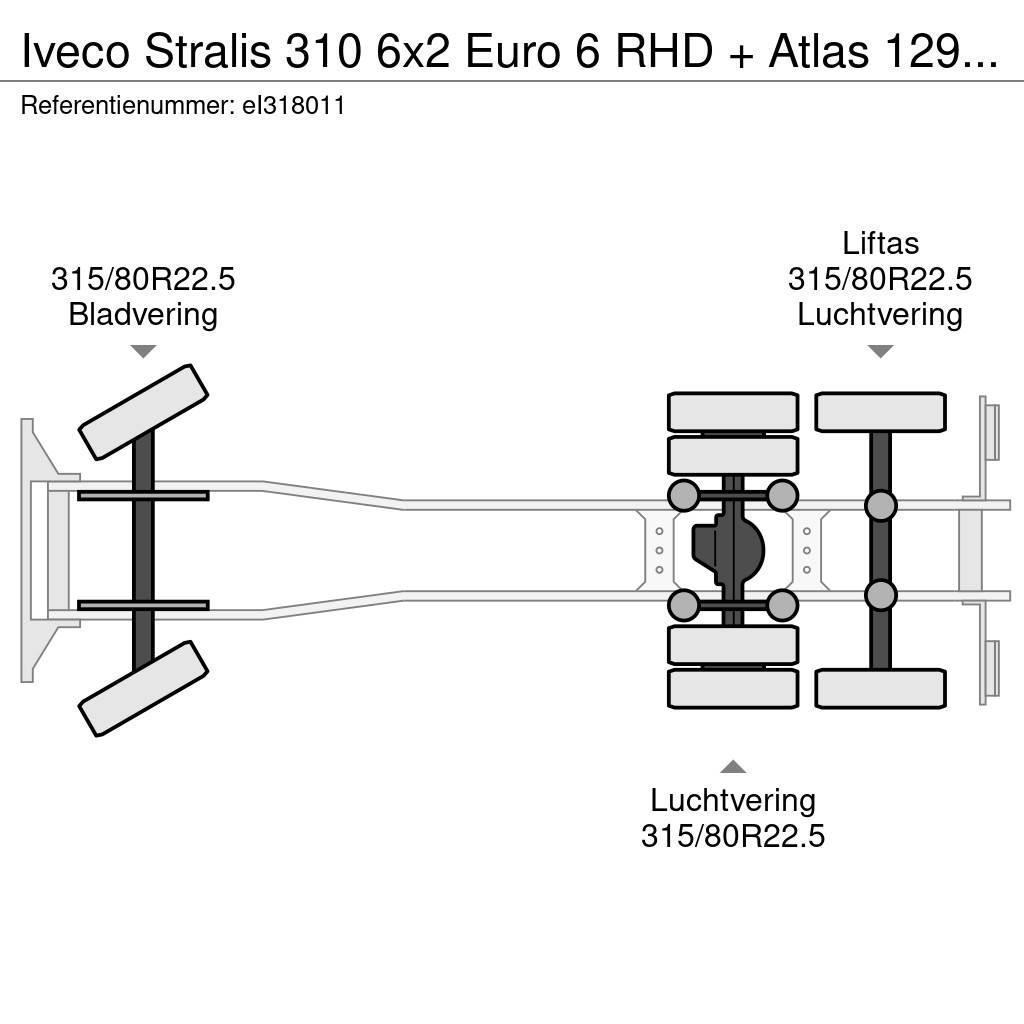 Iveco Stralis 310 6x2 Euro 6 RHD + Atlas 129.3 crane Platformas/izkraušana no sāniem