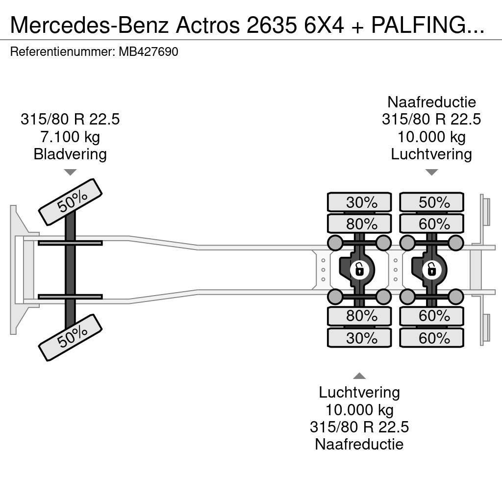 Mercedes-Benz Actros 2635 6X4 + PALFINGER PK21000 + JIB + REMOTE Visurgājēji celtņi
