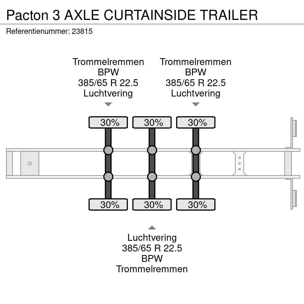 Pacton 3 AXLE CURTAINSIDE TRAILER Tents puspiekabes