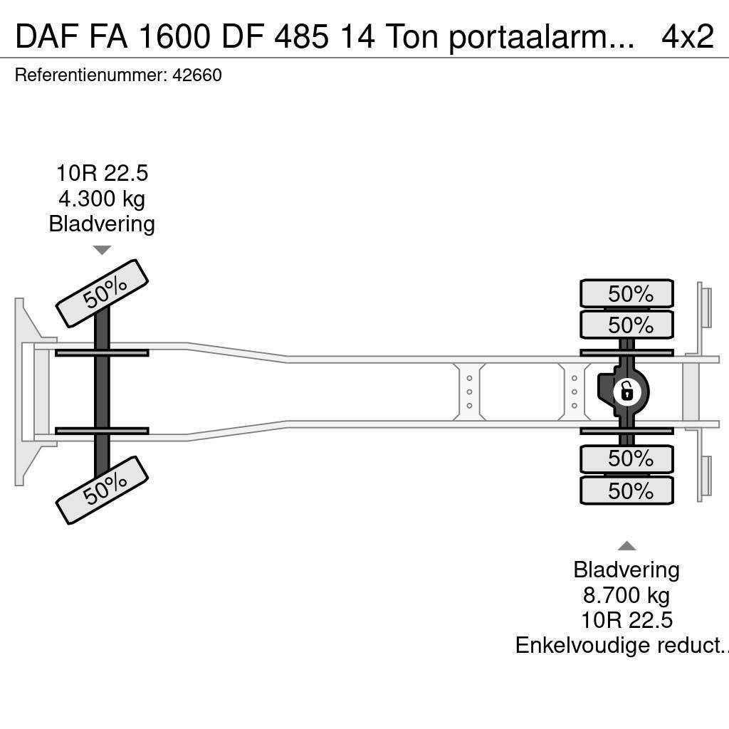 DAF FA 1600 DF 485 14 Ton portaalarmsysteem Oldtimer Kravas automašinas konteineru vedeji