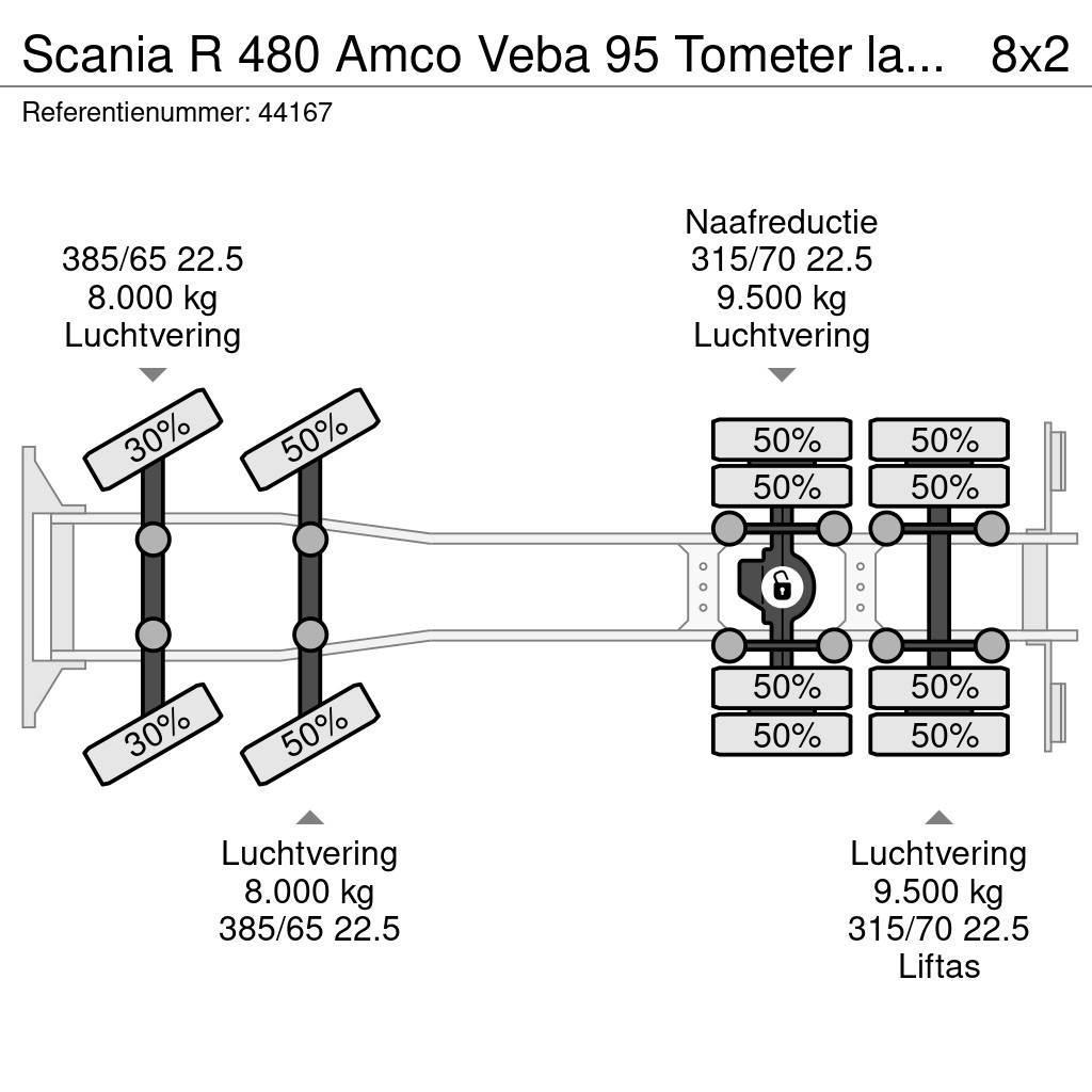 Scania R 480 Amco Veba 95 Tometer laadkraan + Fly-Jib Visurgājēji celtņi