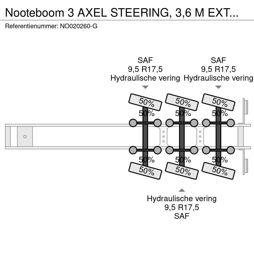 Nooteboom 3 AXEL STEERING, 3,6 M EXTENDABLE Zemie treileri