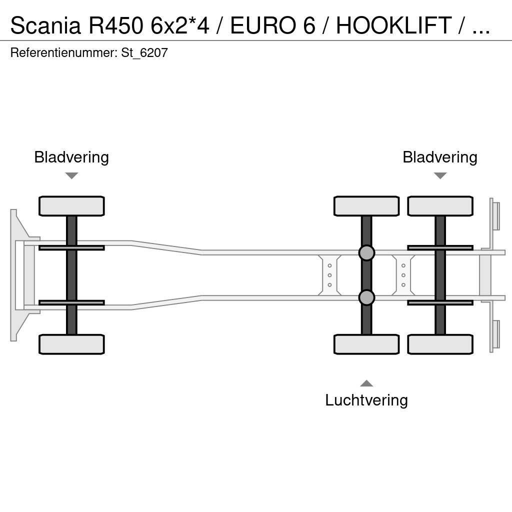 Scania R450 6x2*4 / EURO 6 / HOOKLIFT / ABROLKIPPER Treileri ar āķi