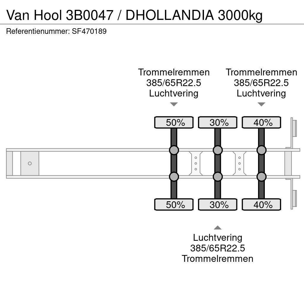 Van Hool 3B0047 / DHOLLANDIA 3000kg Noslēgtās piekabes