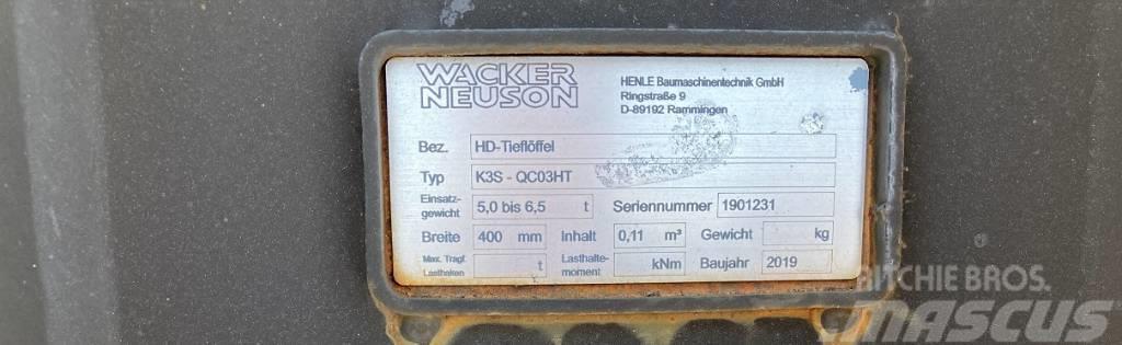 Wacker Neuson Tieflöffel 400mm QC03HT Heavy Duty Drupināšanas kausi