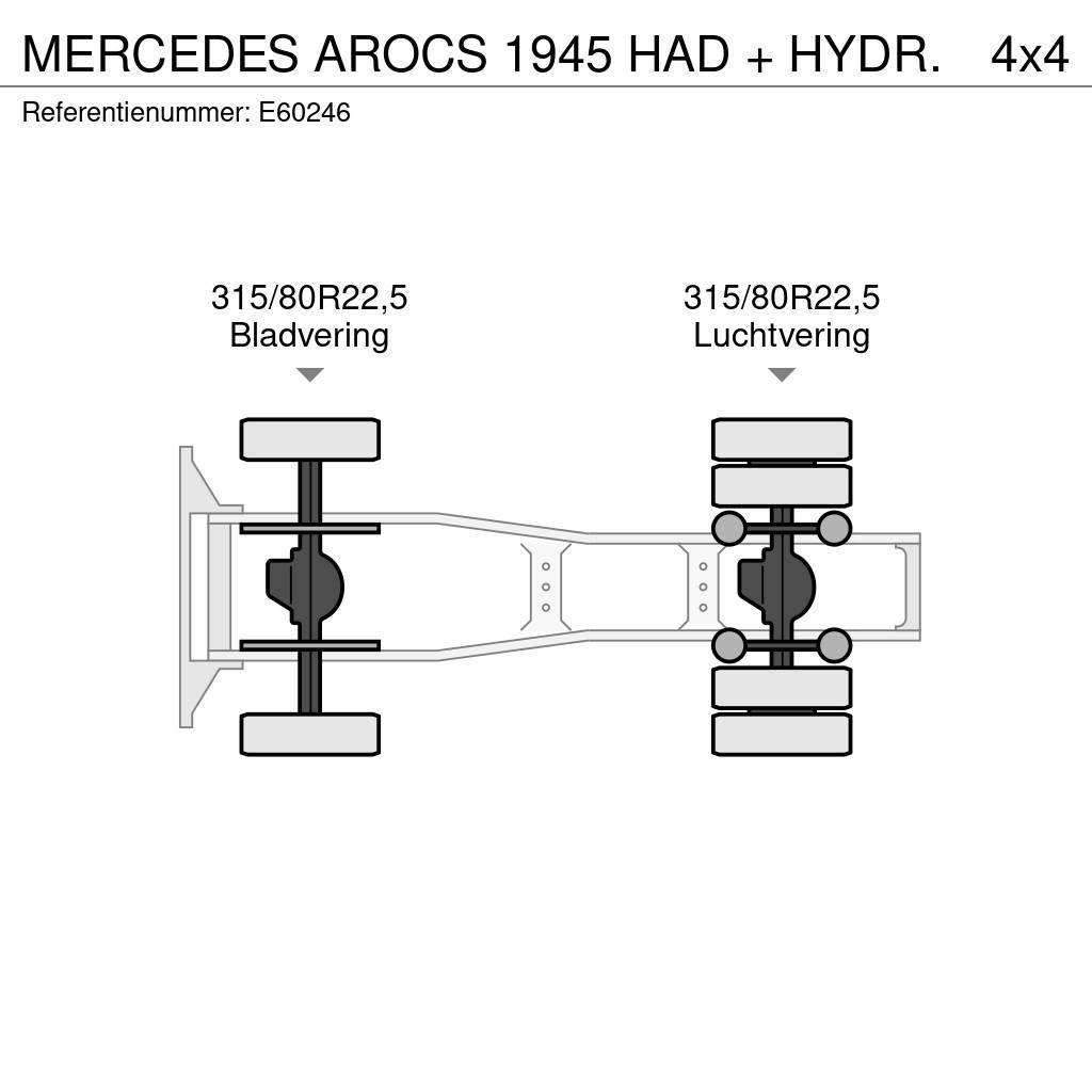 Mercedes-Benz AROCS 1945 HAD + HYDR. Vilcēji
