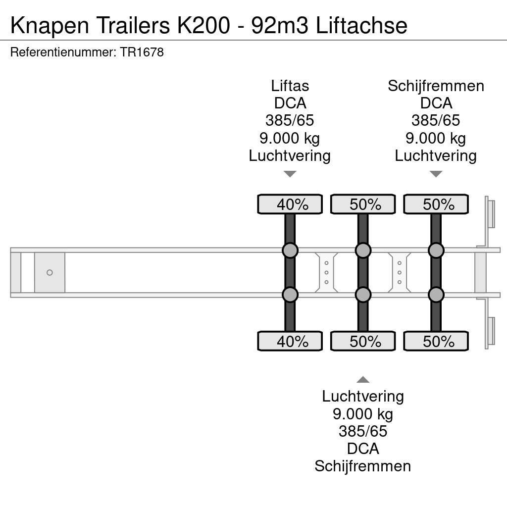 Knapen Trailers K200 - 92m3 Liftachse Kustīgo grīdu puspiekabes