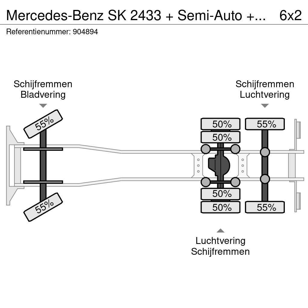 Mercedes-Benz SK 2433 + Semi-Auto + PTO + Serie 14 Crane + 3 ped Visurgājēji celtņi